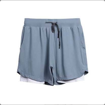 Gym Clothing Men Quick Dry 2 In 1 Gym Shorts Men Polyester Spandex Breathable Shorts Men Liner Running Fitness Shorts