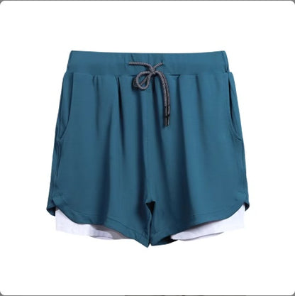 Gym Clothing Men Quick Dry 2 In 1 Gym Shorts Men Polyester Spandex Breathable Shorts Men Liner Running Fitness Shorts