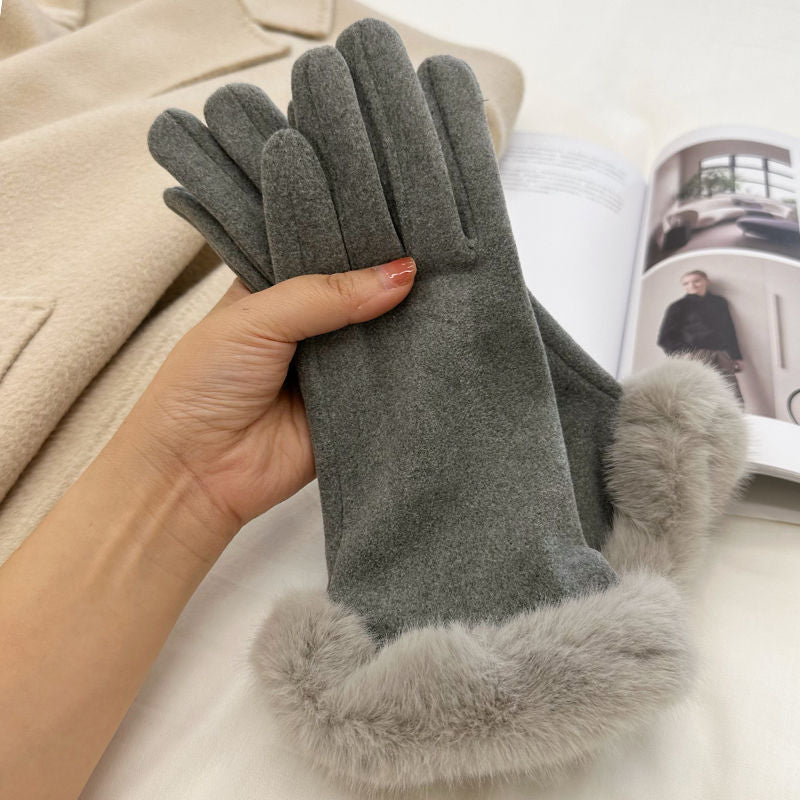Warm Gloves Autumn And Winter Women's Cycling And Driving Lengthened Dralon