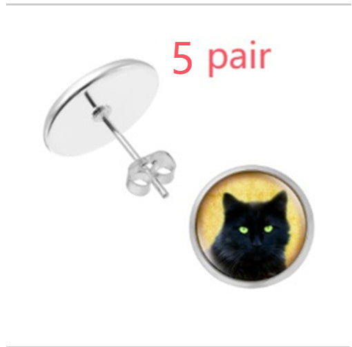 Personalised Pet Photo Earrings Customized Photo And Image Creative Earrings Personality Photo Family Photo Baby Child Dad Mom Brothers Sisters Parents Family Portrait Stud Earrings Customize