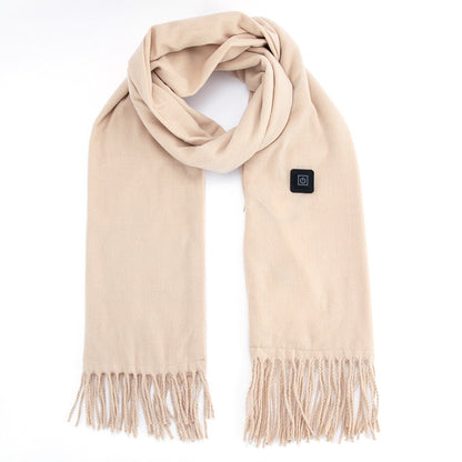 1Pc Electric Heated Winter Scarf USB Heating Neck Wrap Unisex Heated Neck Shawl Soft Warm Scarves 3 Heating Modes For Outdoor Cycling Skiing Skating