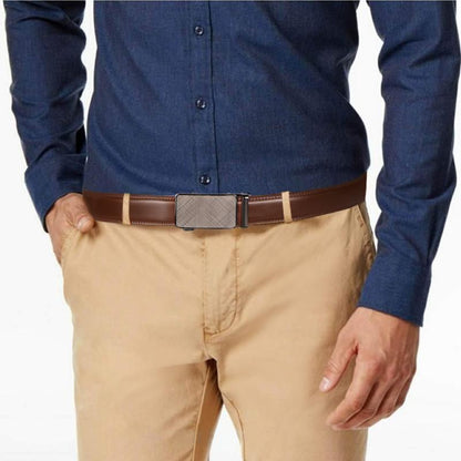 Men's Slider Ratchet Belt, Perfect As A Gift, Pairs Well With Dress Pants, Shirt And Oxford Shoes, Can Be Tailored