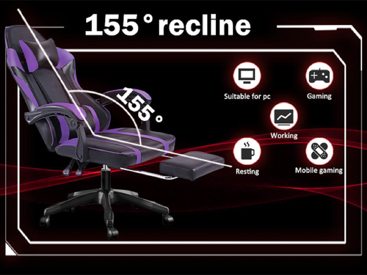 Ergonomic Gaming Chair For Adults, Adjustable Lumbar Backrest Office Chair