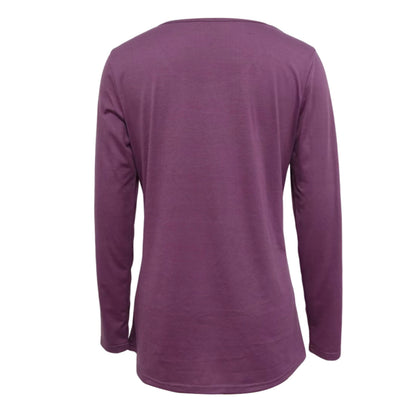 Ladies' Fashion New Solid Color Lace Splicing Round Neck T-shirt Casual Top