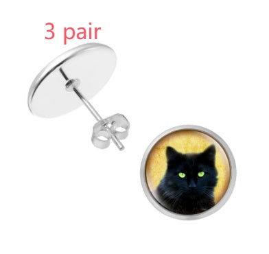 Personalised Pet Photo Earrings Customized Photo And Image Creative Earrings Personality Photo Family Photo Baby Child Dad Mom Brothers Sisters Parents Family Portrait Stud Earrings Customize